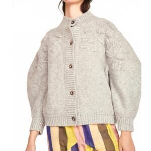 NEW MIRTH cusco shell cardigan in dove gray